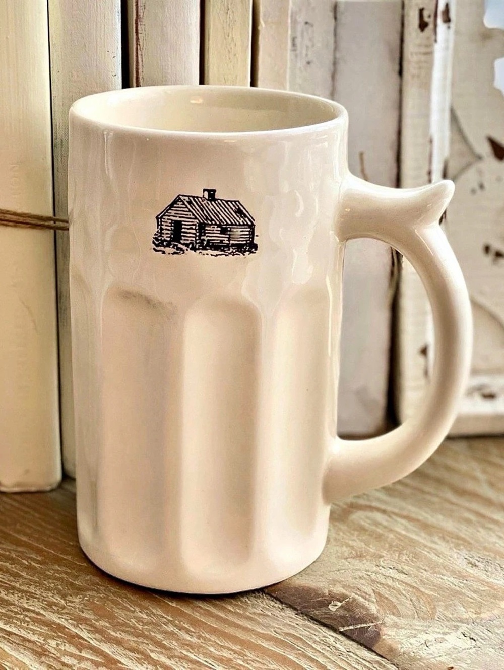 RAE DUNN Cream Ceramic-Style Mug
